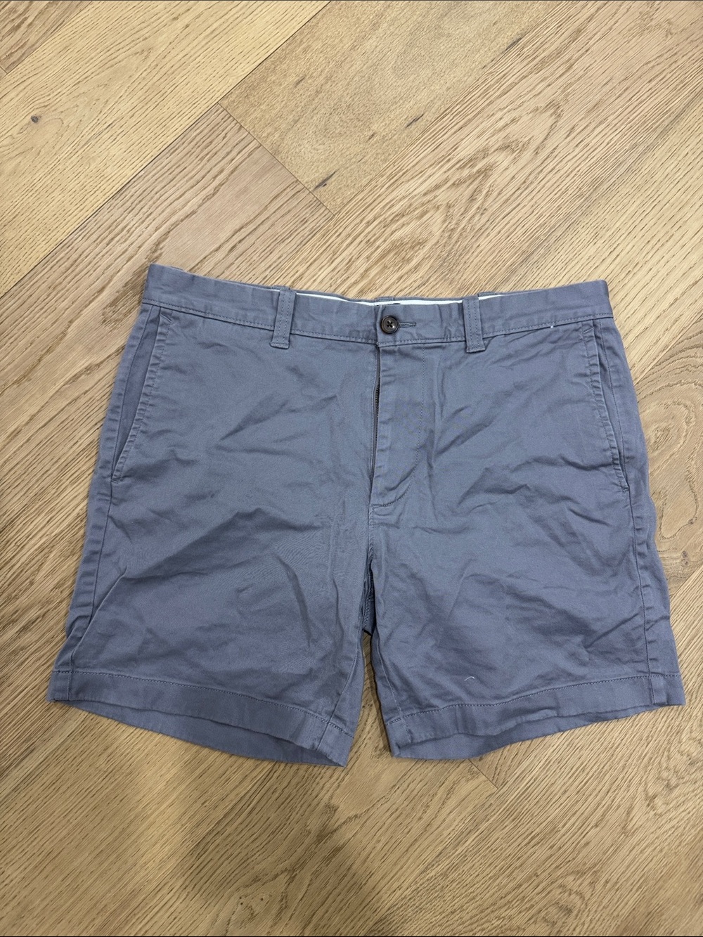 J. Crew Slate Blue Flat Front Cotton Shorts